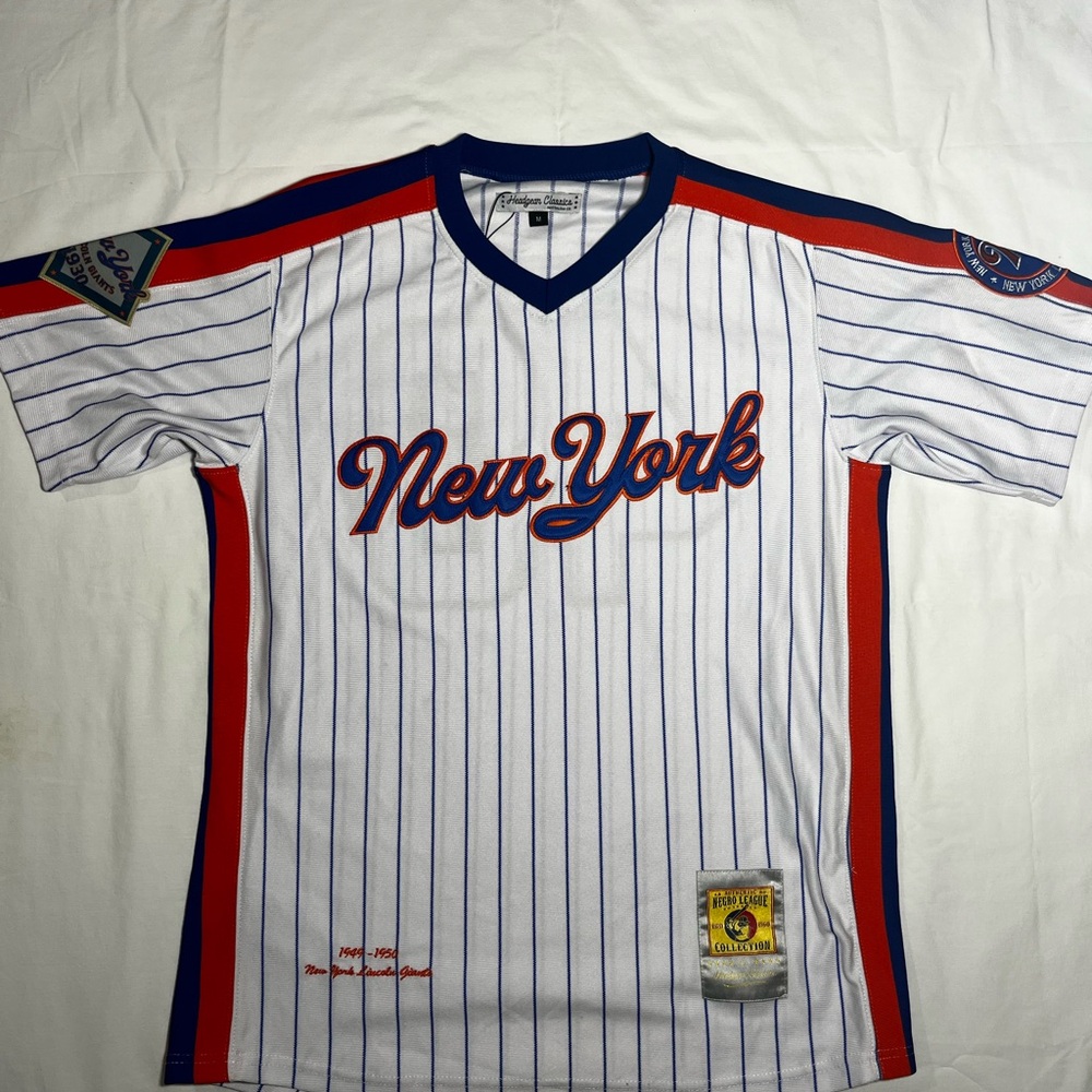 New York Pinstripe Jersey - White and Red